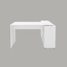 Mesa De Escrit贸rio Em L Nero Branco Foto mini 2