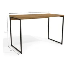 Mesa De Escrit贸rio Escrivaninha Kappesberg Industrial Freij贸 Cor Marrom Foto mini 3