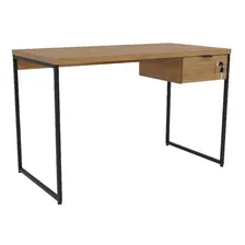 Mesa De Escrit贸rio Escrivaninha Kappesberg Industrial Freij贸 Cor Marrom Foto mini 1