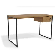 Mesa De Escrit贸rio Escrivaninha Kappesberg Industrial Freij贸 Cor Marrom Foto mini 2