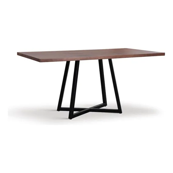Mesa De Jantar 180x90cm Tampo Madeira Maciça Orlando Bfwt Foto 1