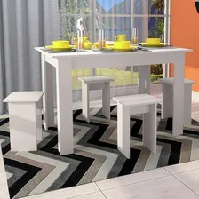 Mesa De Jantar 4 Lugares Branco B20 - Nova Mobile Foto  mini 1