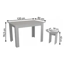 Mesa De Jantar 4 Lugares Branco B20 - Nova Mobile Foto mini  3