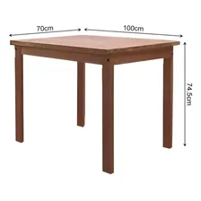 Mesa De Jantar Mobília Compacta Com 4 Cadeiras Em Madeira 100x70 Chocolate Foto mini  3