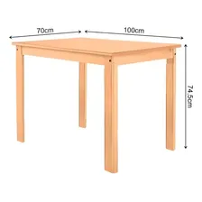 Mesa De Jantar Mobília Compacta Com 4 Cadeiras Em Madeira 100x70 Mel Foto mini 3