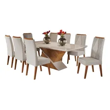 Mesa De Jantar Quadrada Monza Com 8 Cadeiras Dbwt Foto  mini 1