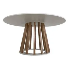 Mesa De Jantar Redonda 6 Lugares 120cm Gabi Branca Foto mini 2