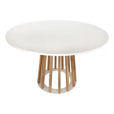 Mesa De Jantar Redonda 6 Lugares 120cm Gabi Branca Foto mini 1