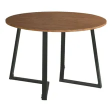 Mesa De Jantar Redonda Rotterdam Marrom E Preta 110 Cm Foto mini 1