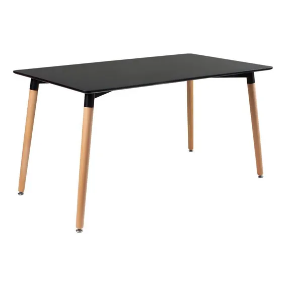Mesa De Jantar Retangular 6 Lugares Eames 80 X 140 Cores Tampa Preto Foto 1