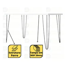 Mesa De Jantar Retangular Hairpin Legs 130x80cm Foto mini 2