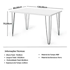 Mesa De Jantar Retangular Hairpin Legs 130x80cm Foto mini 3