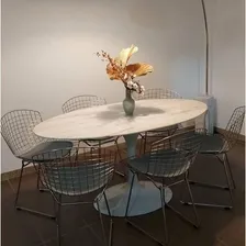 Mesa De Jantar Saarinen Oval 140x90cm Em Mármore Branco Extr Tampa Mármore Branco Extra Foto mini  2