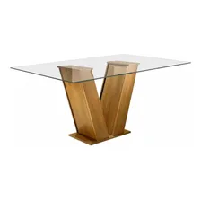 Mesa De Jantar Tampo De Vidro 6 Cadeiras Classic Cel Ed Foto mini 3