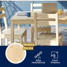 Mesa De Madeira Maciça Com 4 Cadeiras Mandacaru Cabecasa Foto mini 4