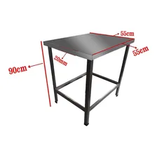 Mesa De Manipulação Serviço Slim Tampo Inox 55x55 Até 100kg Foto mini 2