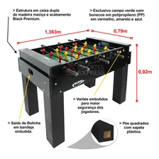 Mesa De Pebolim Elite Premium Klopf Varões Embutidos 1059 Mesa De Pebolim Preto Foto mini 4