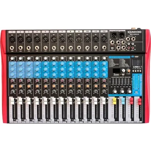 Mesa De Som 12 Canais Profissional Soundvoice Ms-122 Eux Foto 1