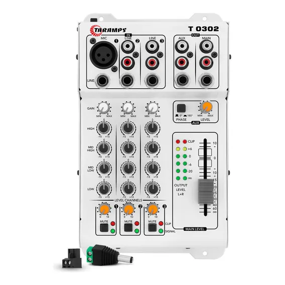 Mesa De Som 3 Canais Taramps T 0302 3 Entradas Mixer 12v P10 Rca Xlr Equalizador T0302 Som Automotivo Foto 1