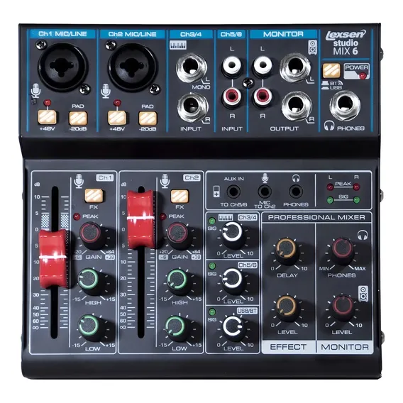 Mesa De Som 6 Canais Lexsen Studio Mix 6 Foto 1
