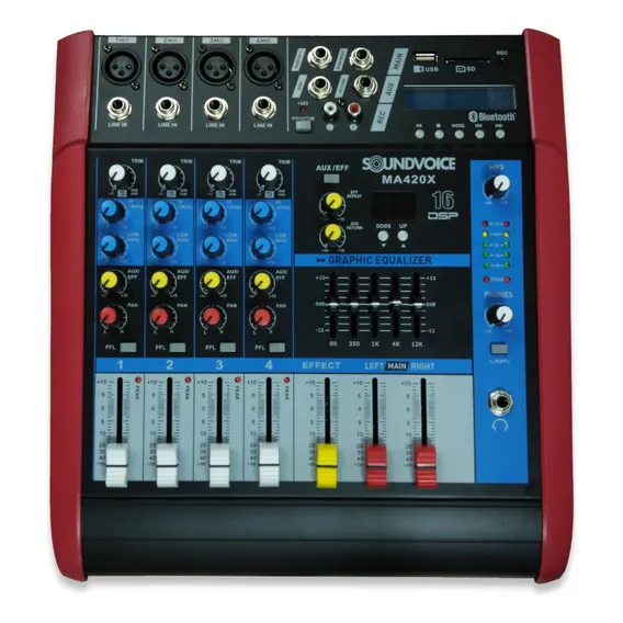 Mesa de Som Amplificada 400W 4 Canais MA 420X - SOUNDVOICE Foto 1