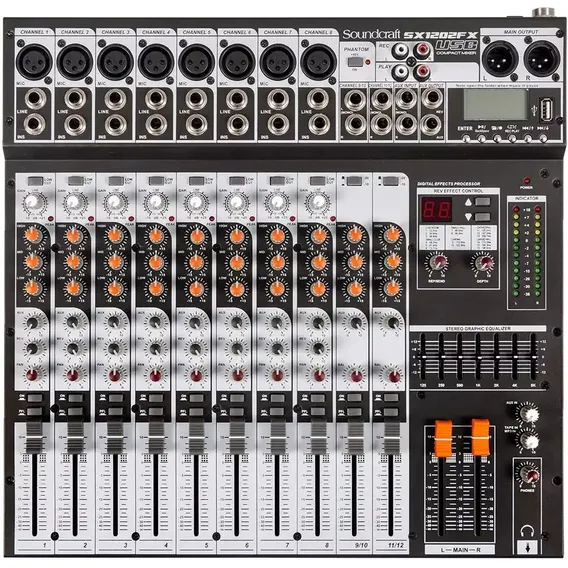 Mesa De Som Anal贸gica Soundcraft Sx1202fx 12 Canais Usb Bivolt Foto 1