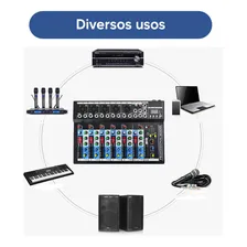 Mesa De Som Bluetooth Usb Mixer Mp3 Digital 7 Canais Flex 7 Canais Bluetooth/usb/efeito/gravação Lumi Foto mini  2