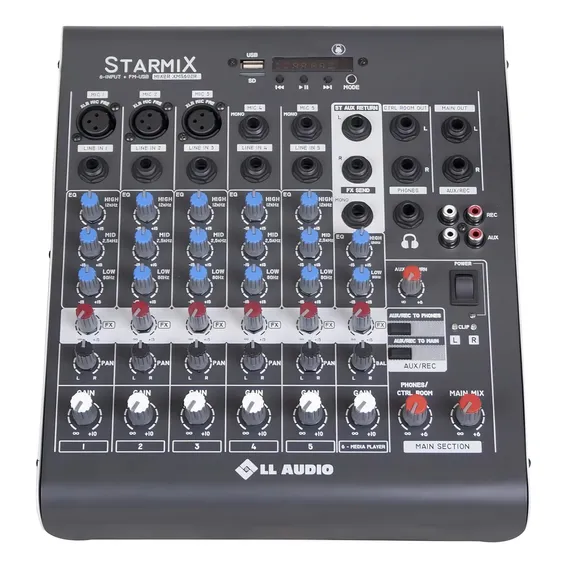 Mesa De Som Ll Audio Starmix Xms602r 6 Canais Usb Bluetooth 110V/220V Foto 1