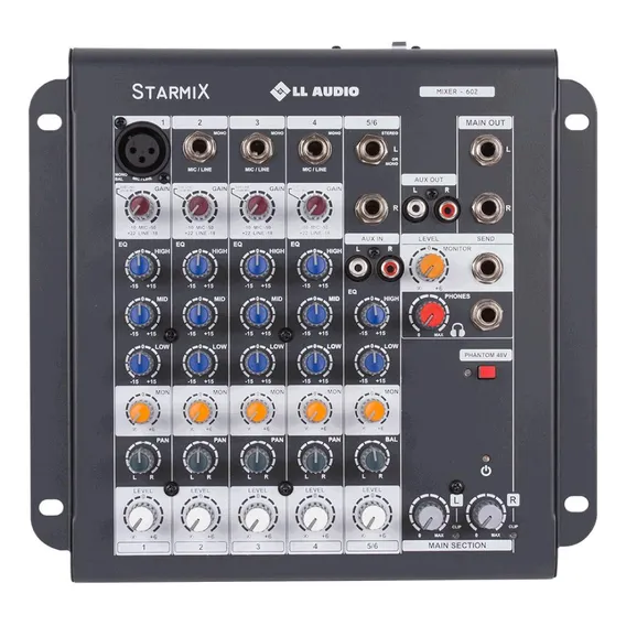 Mesa De Som Mixer Starmix 602 Com 6 Canais Ll Audio Foto 1
