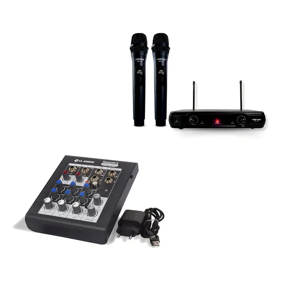 Mesa De Som Nanomix Na402r 4 Canais + Mic. S/ Fio Dx-158 110/220 Foto 1