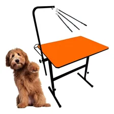 Mesa De Tosa Petshop Banho E Tosa Regulável Cor Laranja Foto  mini 1