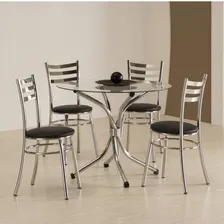 Mesa De Vidro Redonda 4150 Unimóvel Cromado Ijwt Foto mini  3