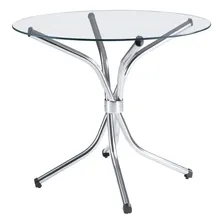 Mesa De Vidro Redonda 4150 Unimóvel Cromado Ijwt Foto  mini 1