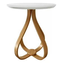 Mesa Decorativa Laca Tampo Vidro Pé Cebola Off White 50cm Foto mini 1