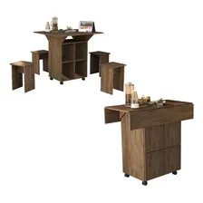 Mesa Dobrável Annie Com 4 Bancos De Encaixe E Rodízios Foto mini  3