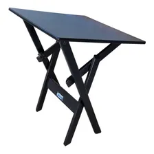 Mesa Dobrável Madeira 70x70 Bar Preto Cor Preto Foto mini 2