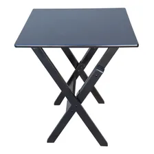 Mesa Dobrável Madeira 70x70 Bar Preto Cor Preto Foto mini 3