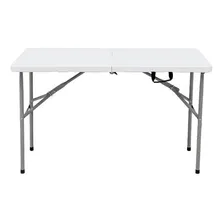 Mesa Dobrável Portátil 1,22m Vira Maleta Cor Branco Altura fixa Foto  mini 1