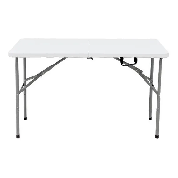 Mesa Dobrável Portátil 1,22m Vira Maleta Cor Branco Altura fixa Foto 1