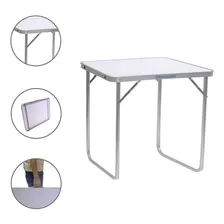 Mesa Dobravel Portatil Vira Maleta Camping Praia 80x60 Cor Mesa Dobrável Portátil Vira Maleta Para Camping Praia Acampamento Jantar Cozinha Churrasco Branco Foto mini 1