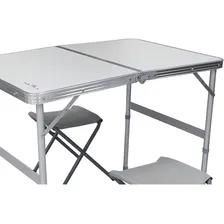 Mesa Dobrável Tipo Maleta C/ 2 Banquetas Nautika Domo Cor Cinza Foto mini  2