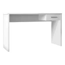 Mesa Escritório Com Gaveta Emma Branco Texturizado-gran Belo Foto  mini 1