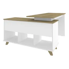 Mesa Escrit贸rio Home Office Escrivaninha Gold Olmo 2 Gavetas Foto mini 4