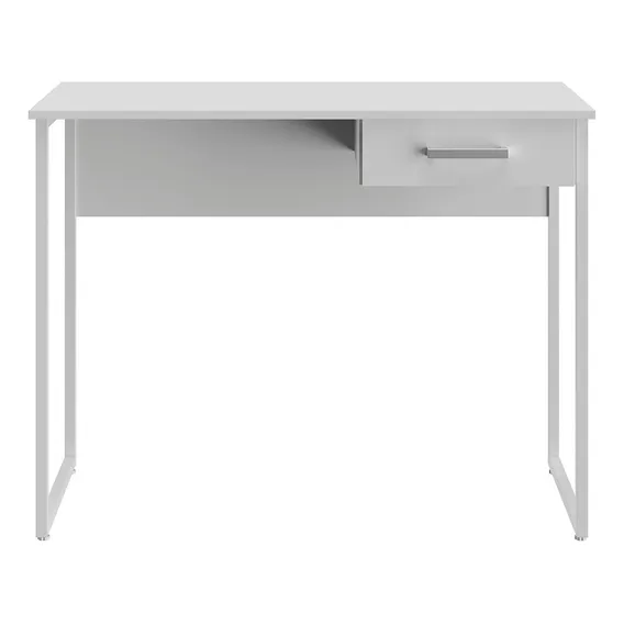 Mesa Escrit贸rio Industrial Com 1 Gaveta Tamanho 100x45x77 Cor Branco Foto 1