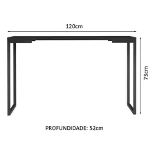 Mesa Escrit贸rio Industrial Preta 120cm Nero Marquina Madesa Foto mini 3