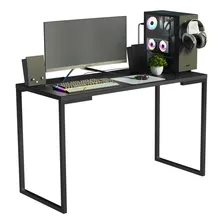 Mesa Escrit贸rio Industrial Preta 120cm Nero Marquina Madesa Foto mini 1