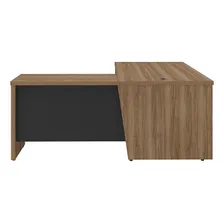 Mesa Escrit贸rio L 180x190cm 2 Portas 3 Gavetas Unik Preto Foto mini 3