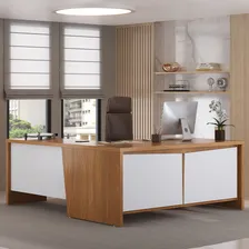 Mesa Escritório L 180x190cm 2 Portas E 3 Gavetas Unik Branco Foto mini  2