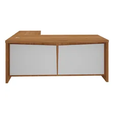 Mesa Escritório L 180x190cm 2 Portas E 3 Gavetas Unik Branco Foto mini  3
