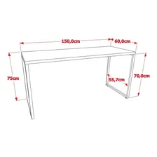 Mesa Escrit贸rio Office 150cm Estilo Industrial Prisma Preto Foto mini 4